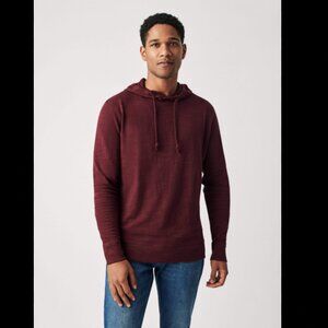 Faherty Mens Sunwashed Midweight Organic Hoodie Sweater Vineyard Wine Sz XL